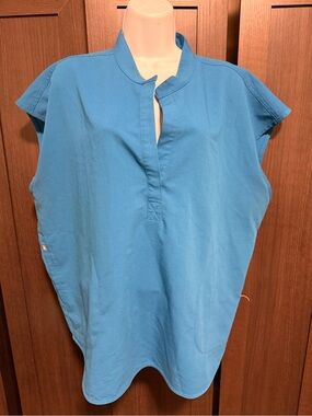 Figs Rafaela Women's Scrub Top Technical  Alps Blue, Medical Size XXL